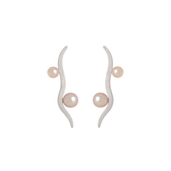 ASTA - Silver Pearl Earrings with Freshwater Pearls